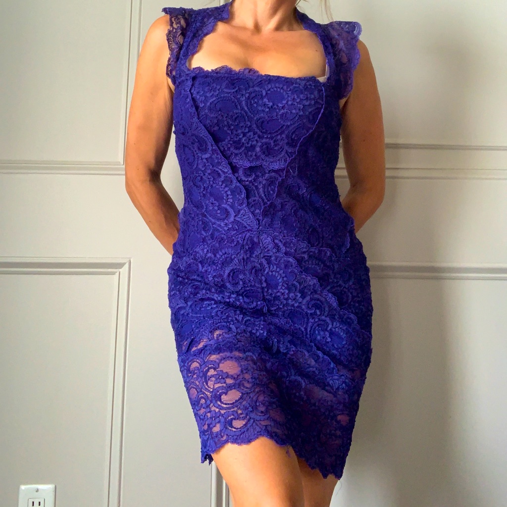 Nicole Miller Indigo Mini Dress Sm